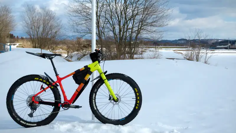 ザラメ雪の洗礼！ファットバイク無力化で久々の押し歩きライドイメージ11